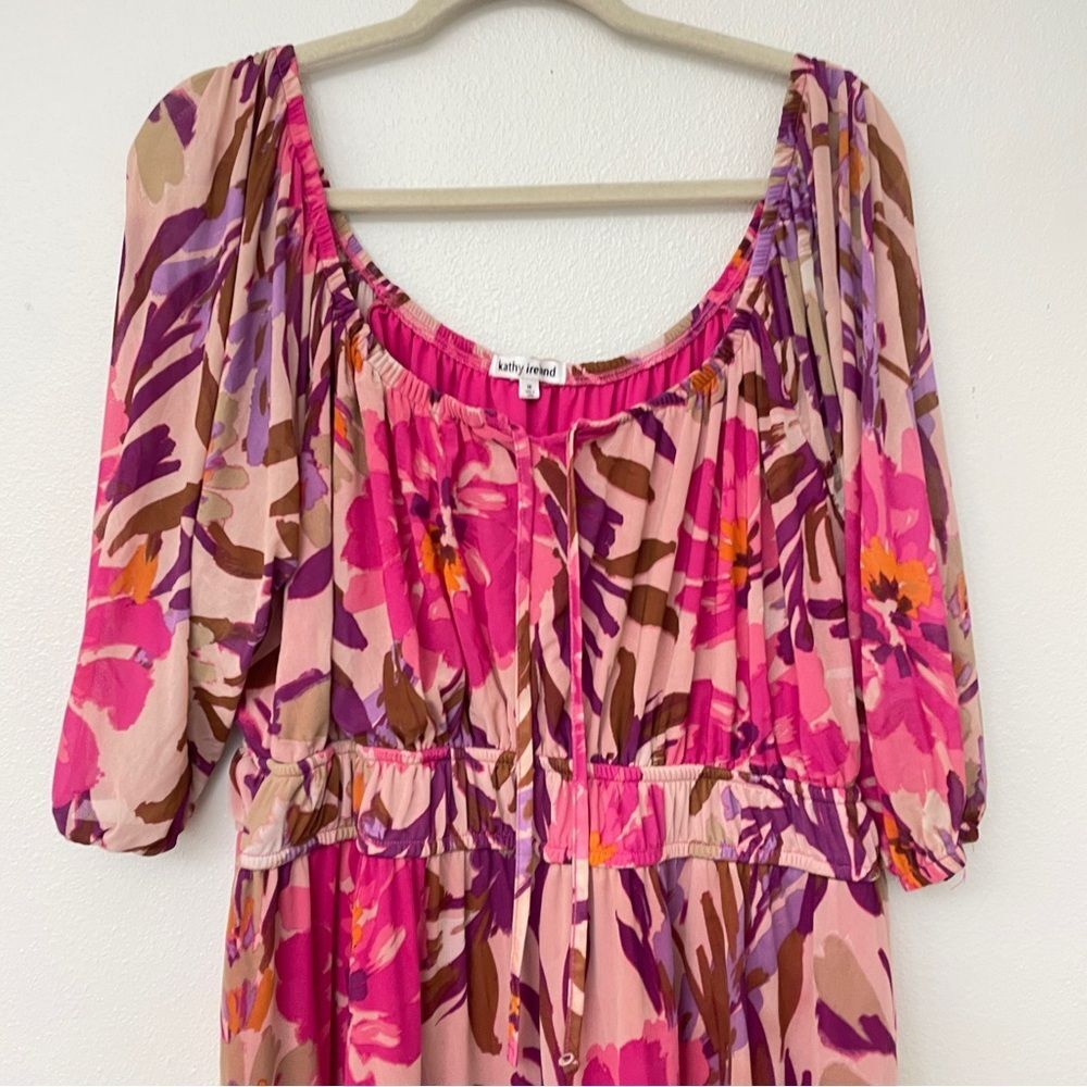 Kathy Ireland Ruched Ruffled Midi Dress - Picture 3 of 8